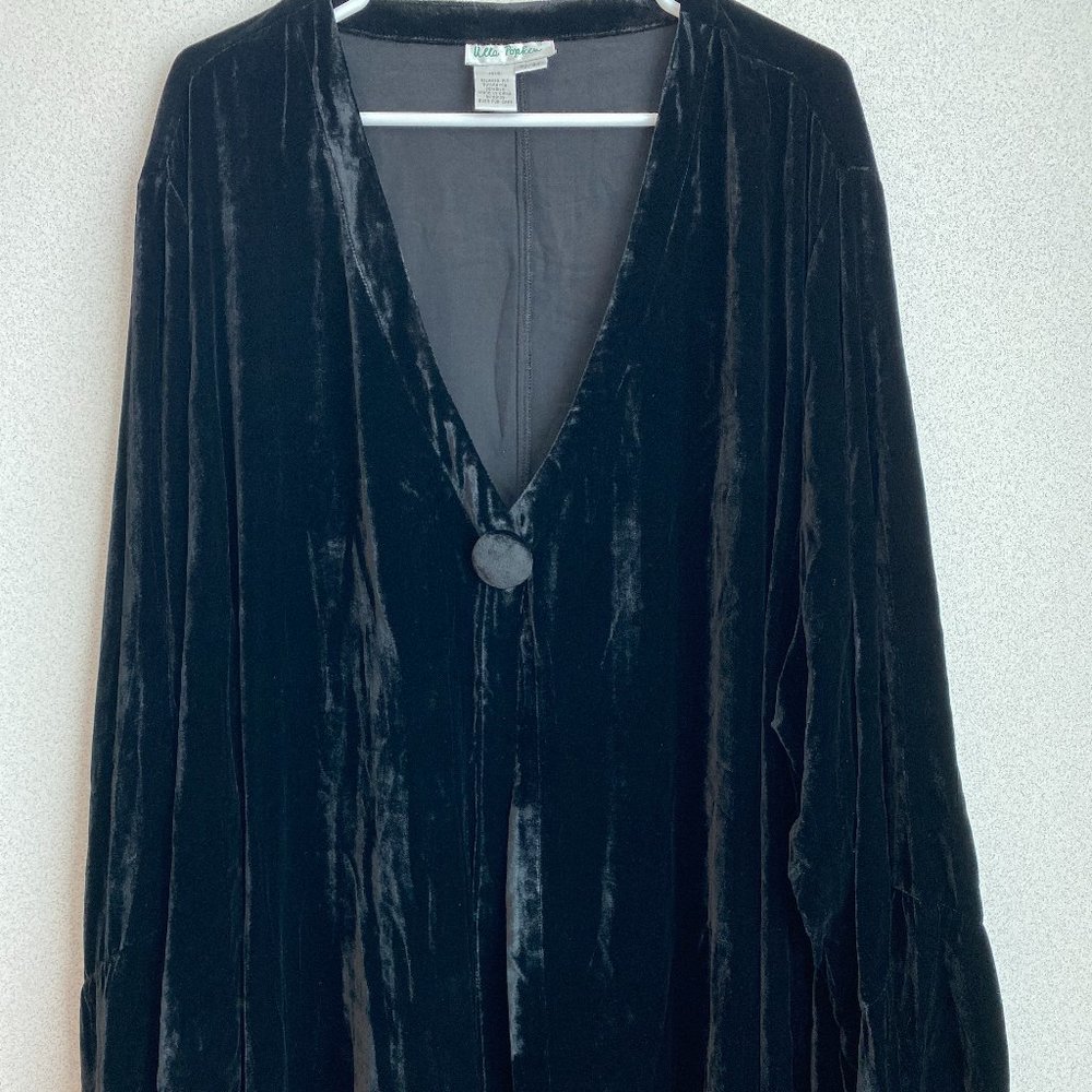 Ulla Popken Size 32/34 Black Rayon Blend Cardigan